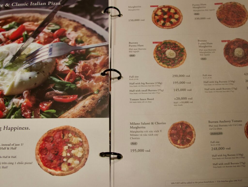 Pizza 4P's菜單