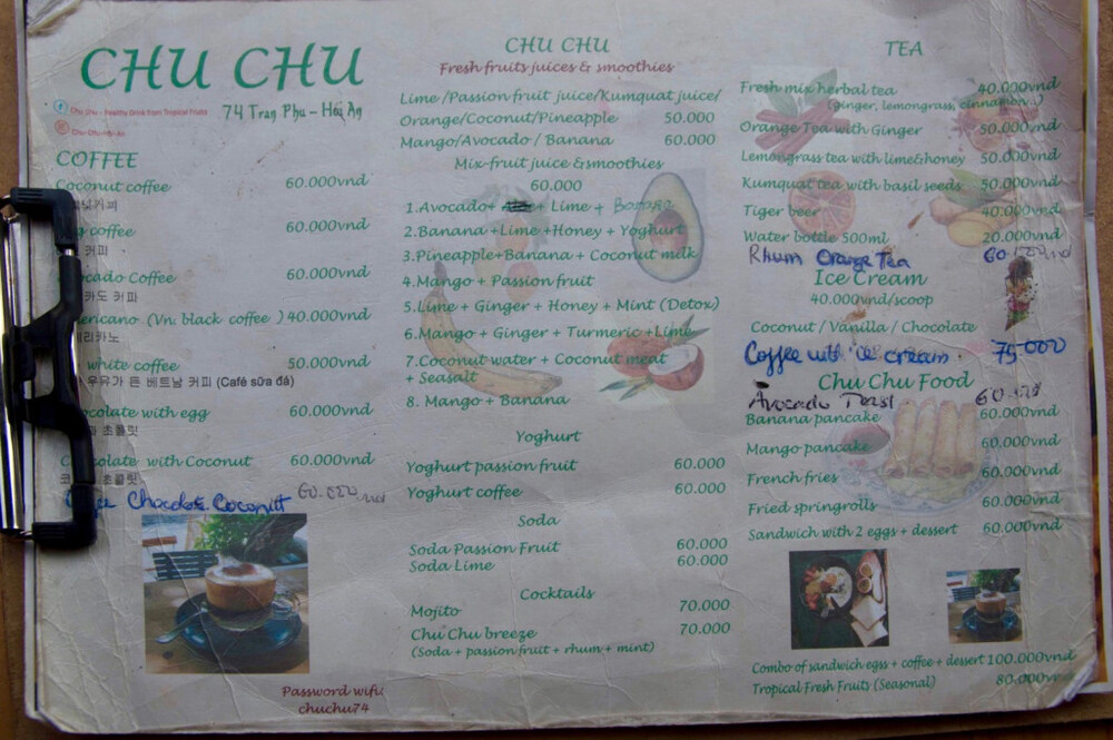 Chu Chu Juice Bar菜單