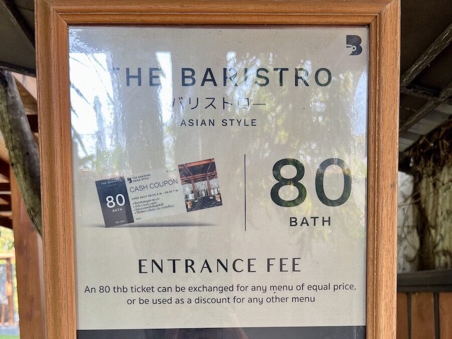 The Baristro Asian Style entrance fee