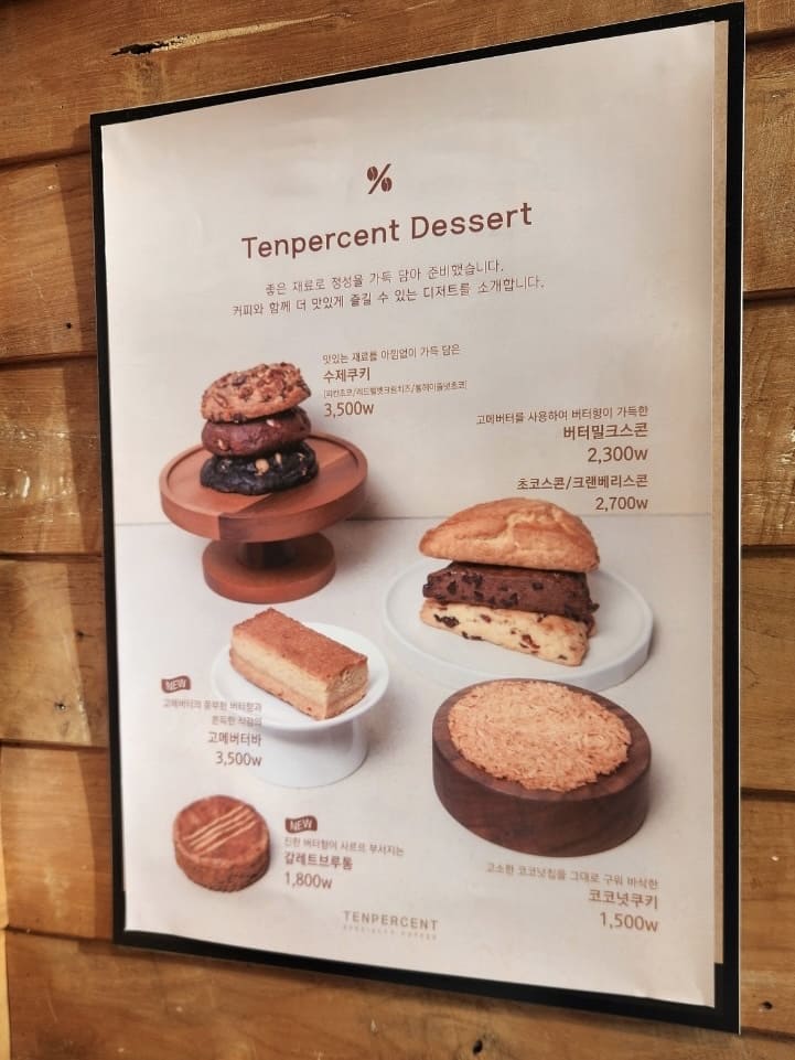 Tenpercent Coffee menu