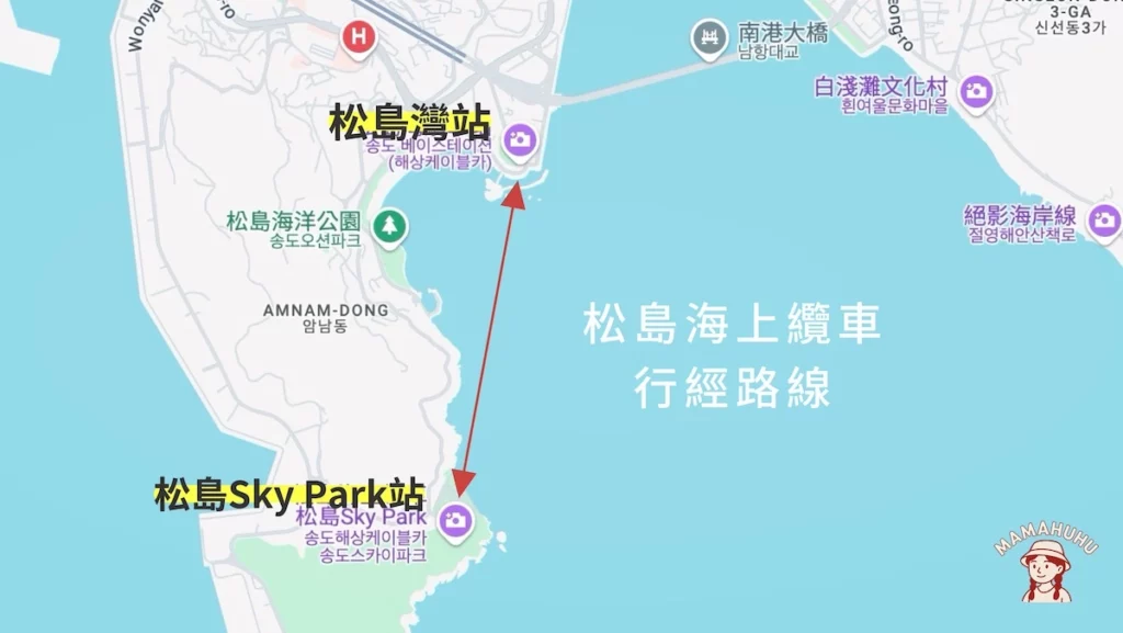 松島海上纜車行經路線