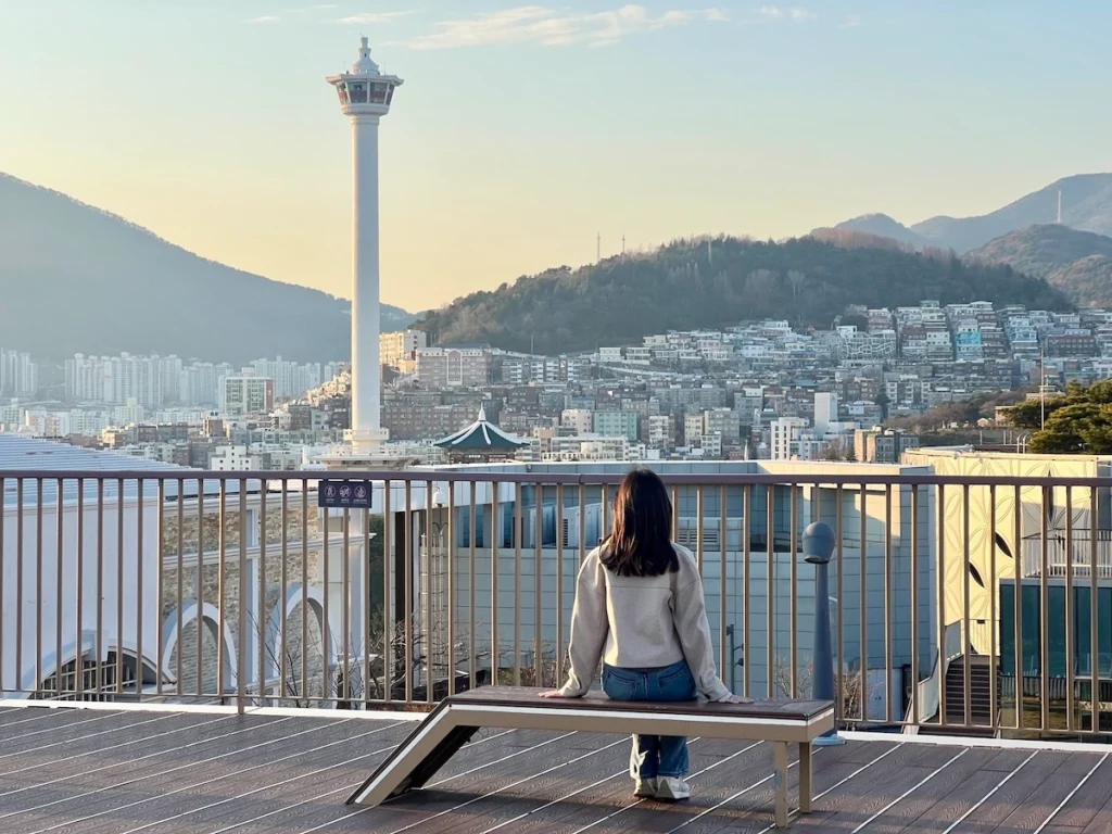 樂天百貨觀景台 眺望釜山塔
