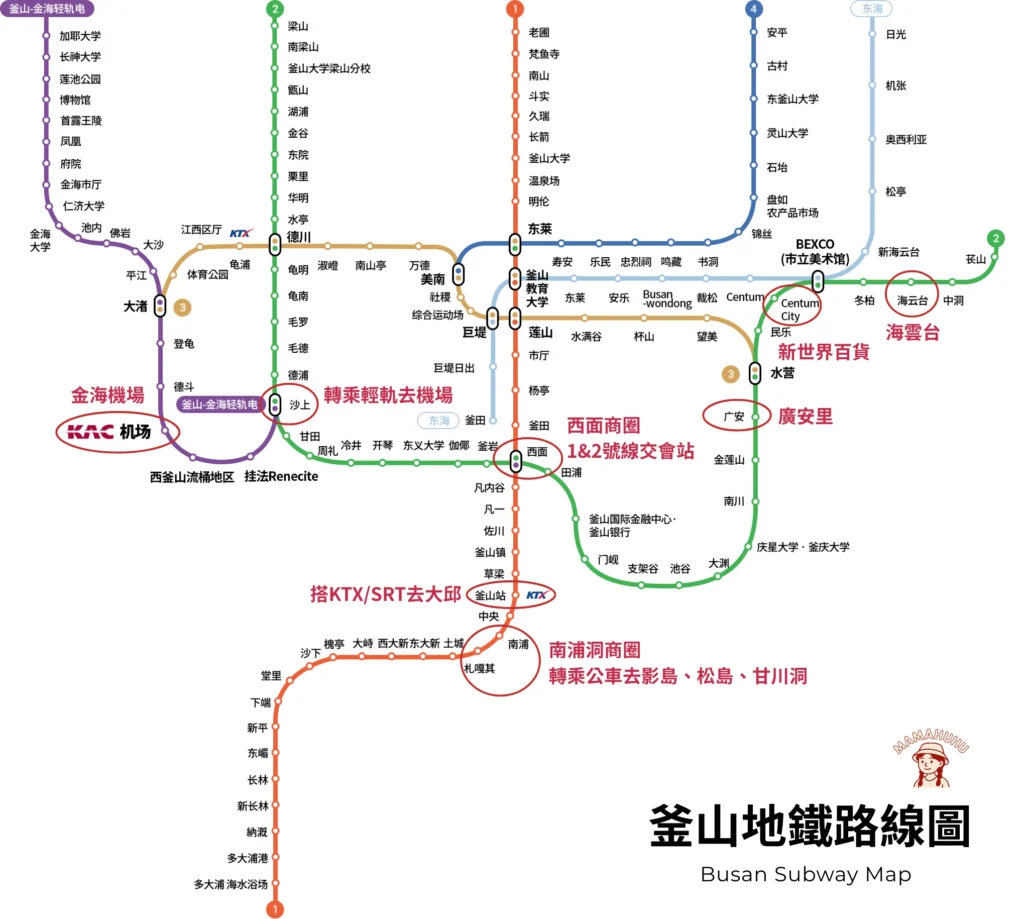 釜山地鐵路線圖