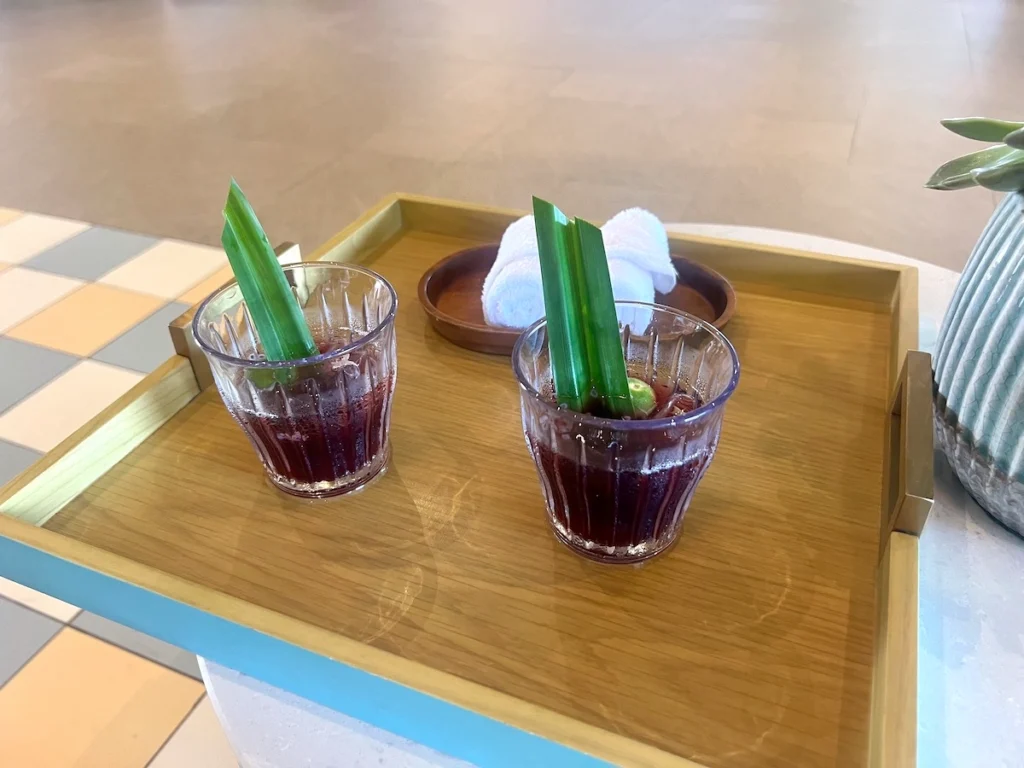 峴港住宿迎賓飲料 蝶豆花茶 fusion resort & villas da nang
