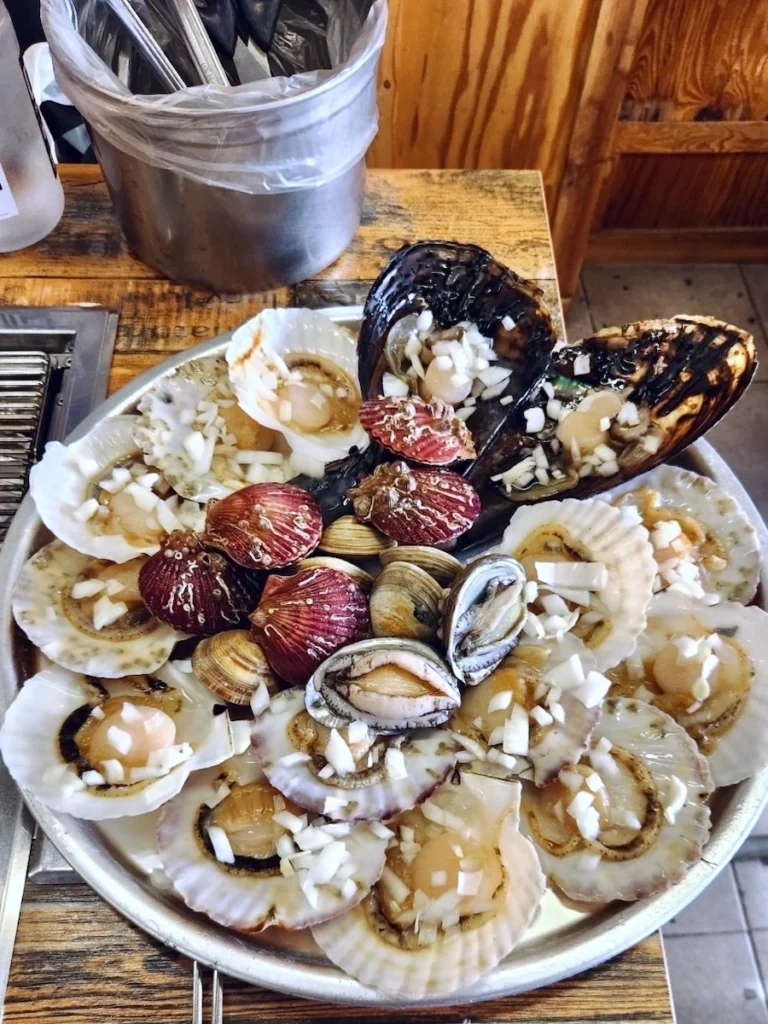 松島海底貝殼王國烤扇貝鮑魚拼盤