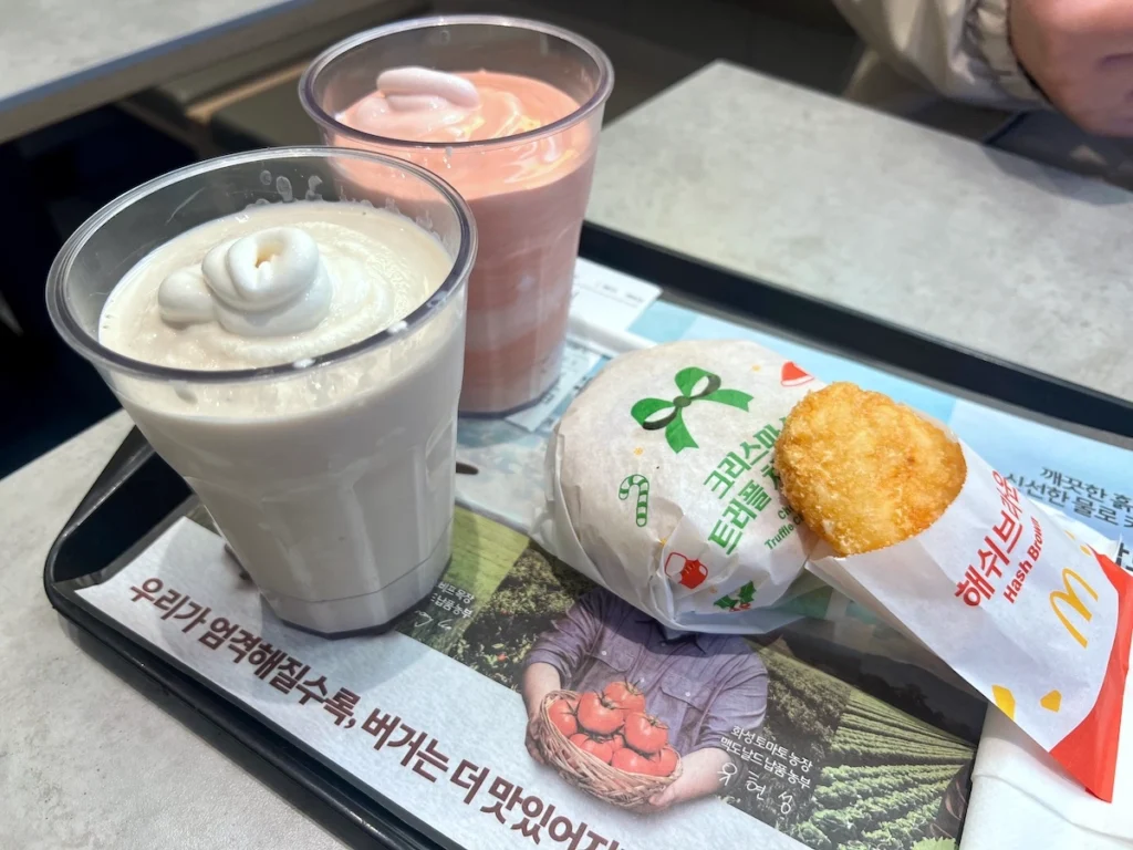 濟州島麥當勞早餐、奶昔