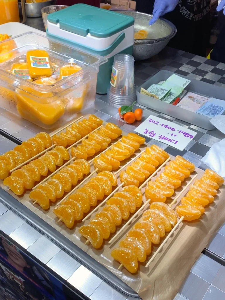 濟州東門市場 橘子糖葫蘆