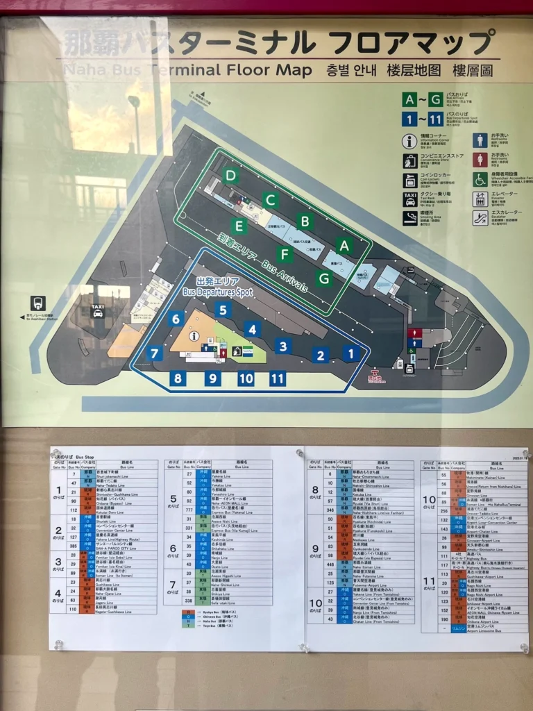 那霸巴士總站地圖 站牌位置