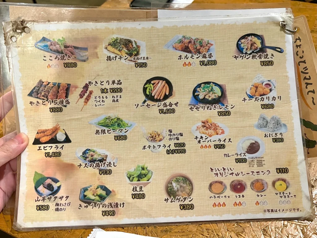 yakiniku horumon tanaya 串燒菜單