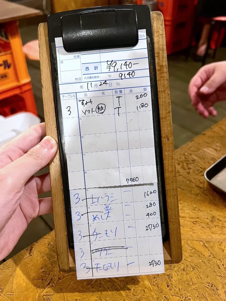 yakiniku horumon tanaya 名護燒肉店明細