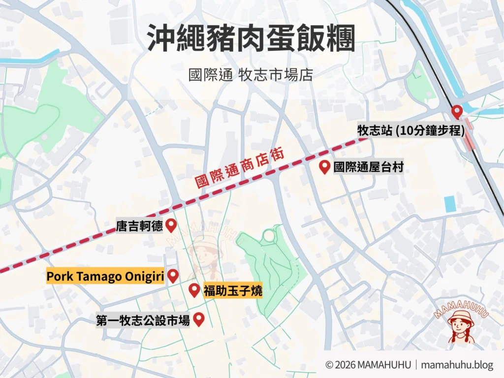 沖繩豬肉蛋飯糰位置 國際通牧志市場店