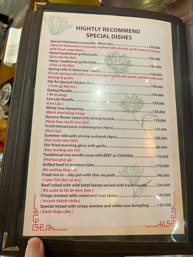 MET Hoi An 會安餐廳菜單